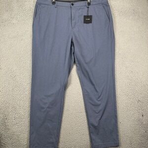 01.Algo Mens Chino Golf Pants 40 Blue Performance Stretch Wicking Athleisure NEW